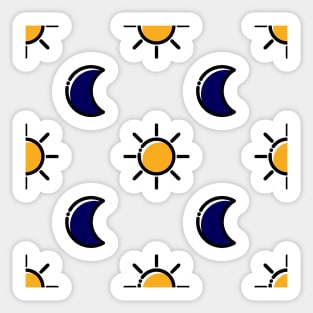 Moon and Sun pattern Sticker